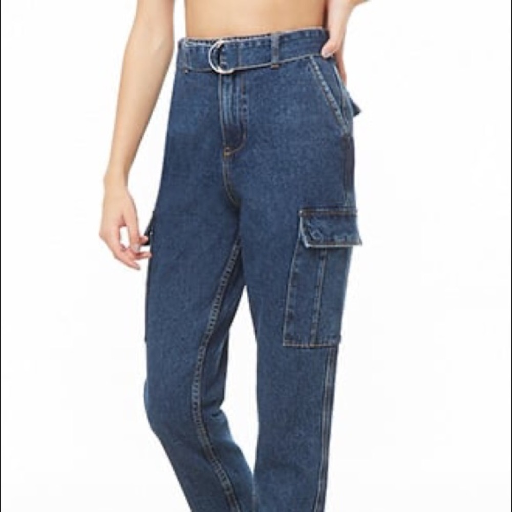 Forever 21 Dark Wash Denim Straight Legged Jeans
